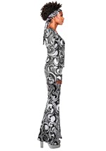 Womens Foxy Disco Costume Jumpsuit Alt 3
