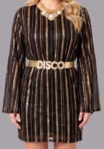 Plus Size Women's Golden Disco Queen Costume Alt 6