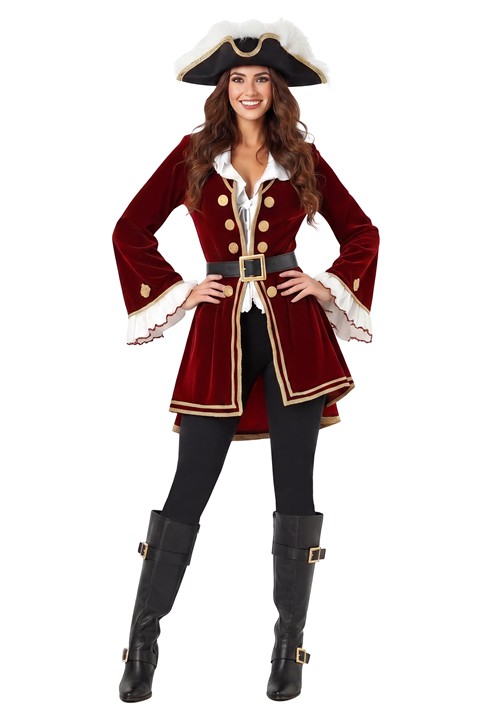 Womens Crimson Pirate Captain Costume