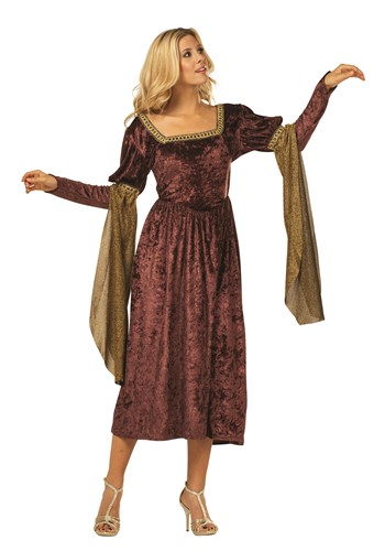 Womens Brown Renaissance Queen Dress Costume