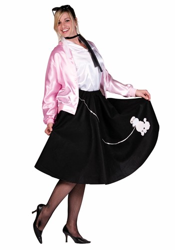 Plus Size 50s Black Poodle Skirt Costume for Women