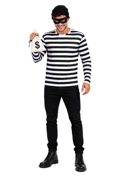 Adult Convict Top Cap Costume Kit