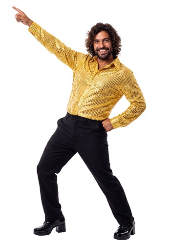 Mens Disco Inferno Gold Costume