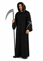 Mens Gothic Black Hooded Robe Costume