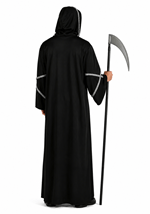 Mens Gothic Black Hooded Robe Costume Alt 1