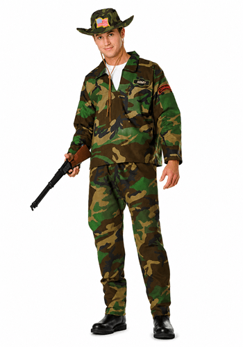 Mens Jungle Commando Soldier Costume