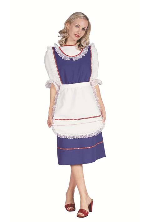 Womens Bavarian Dirndl Blue Costume Dress