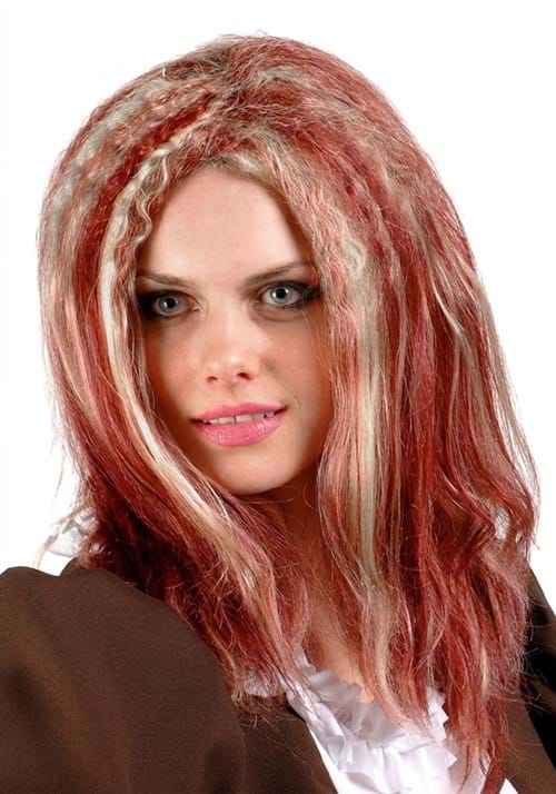 Womens Auburn Grey Curl Costume Wig