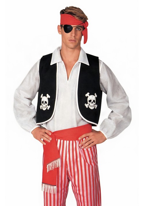 Adult Pirate Black Costume Vest Accessory