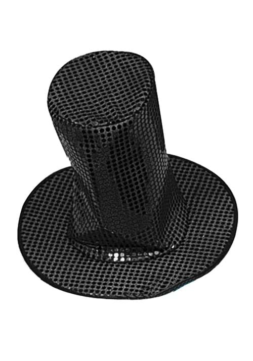 8 Inch Black Sequin Disco Hat Accessory