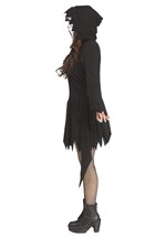 Womens Black Glitter Ghost Face Costume Alt 2