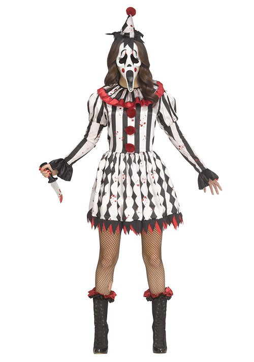 Womens Harlequin Ghost Face Costume