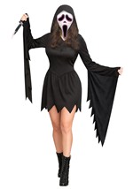 Womens EL Light Up Ghost Face Costume