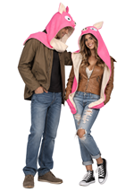 Adult Penelope Pink Pig Scarf Hood Costume Set Alt 1