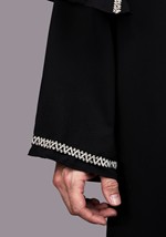 Medieval Warlock Black Velvet Hooded Robe Costume Alt 5