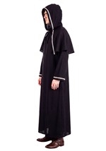Medieval Warlock Black Velvet Hooded Robe Costume Alt 2