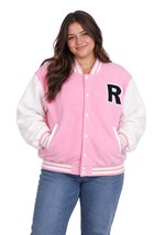 Womens Plus Size Pink Letterman Jacket Costume