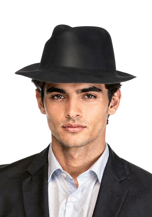 Adult Black Eva Gangster Costume Hat