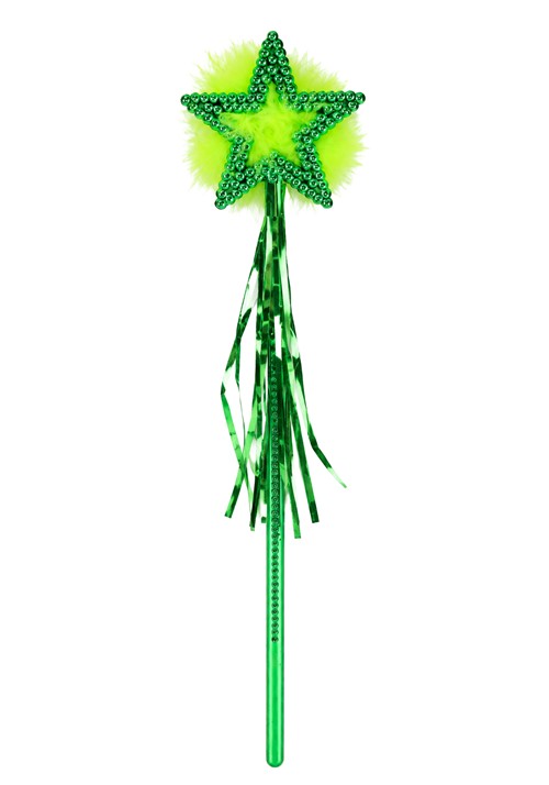 Green Fairy Costume Wand with Marabou Accessory