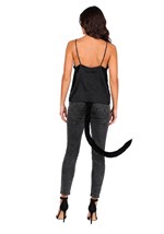 Black Plush Cat Costume Tail Accessory Alt 1