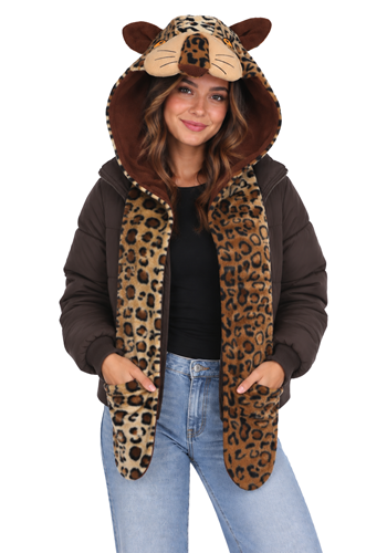 Adult Lux the Cheetah Hood and Scarf Costume Set