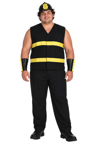 Mens Plus Size Fire Fighter Costume