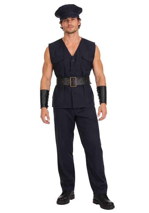 Mens Sleeveless Police Outfit Costume