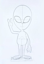 2D Light Up Alien Decoration Alt 1