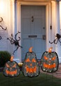 35-Inch Light Up Black Pumpkin 3 Piece Decoration Set new