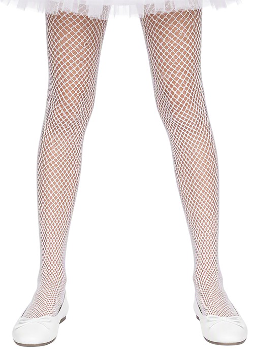 Adult Fishnet Panty Hose White