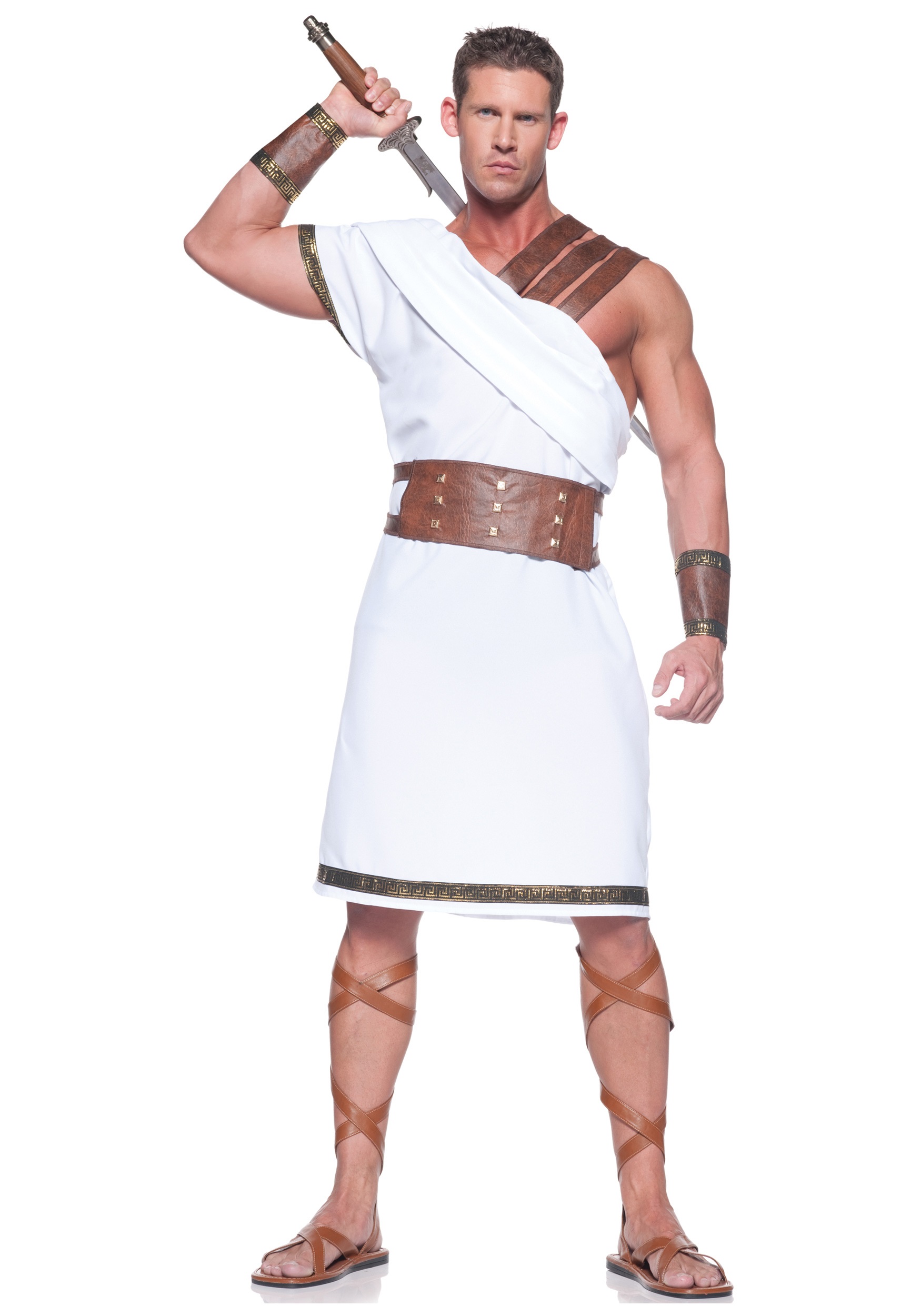 Plus Size Men's Greek Warrior Fancy Dress Costume