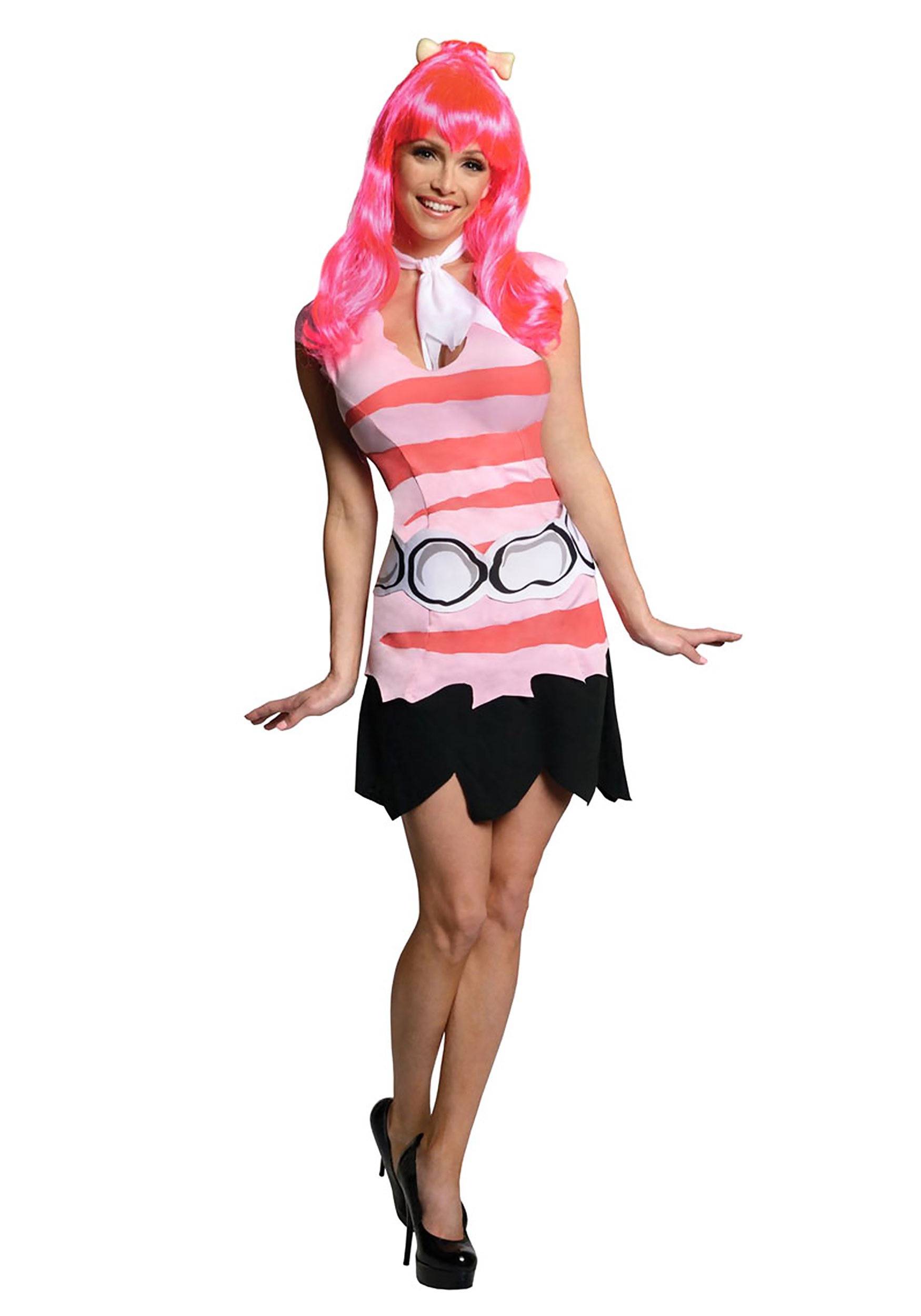 Couples Mens AND Ladies Fancy Dress Fred Wilma Flintstone Adult Costumes Ou...