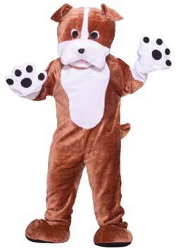 Plush Bulldog Mascot Costume