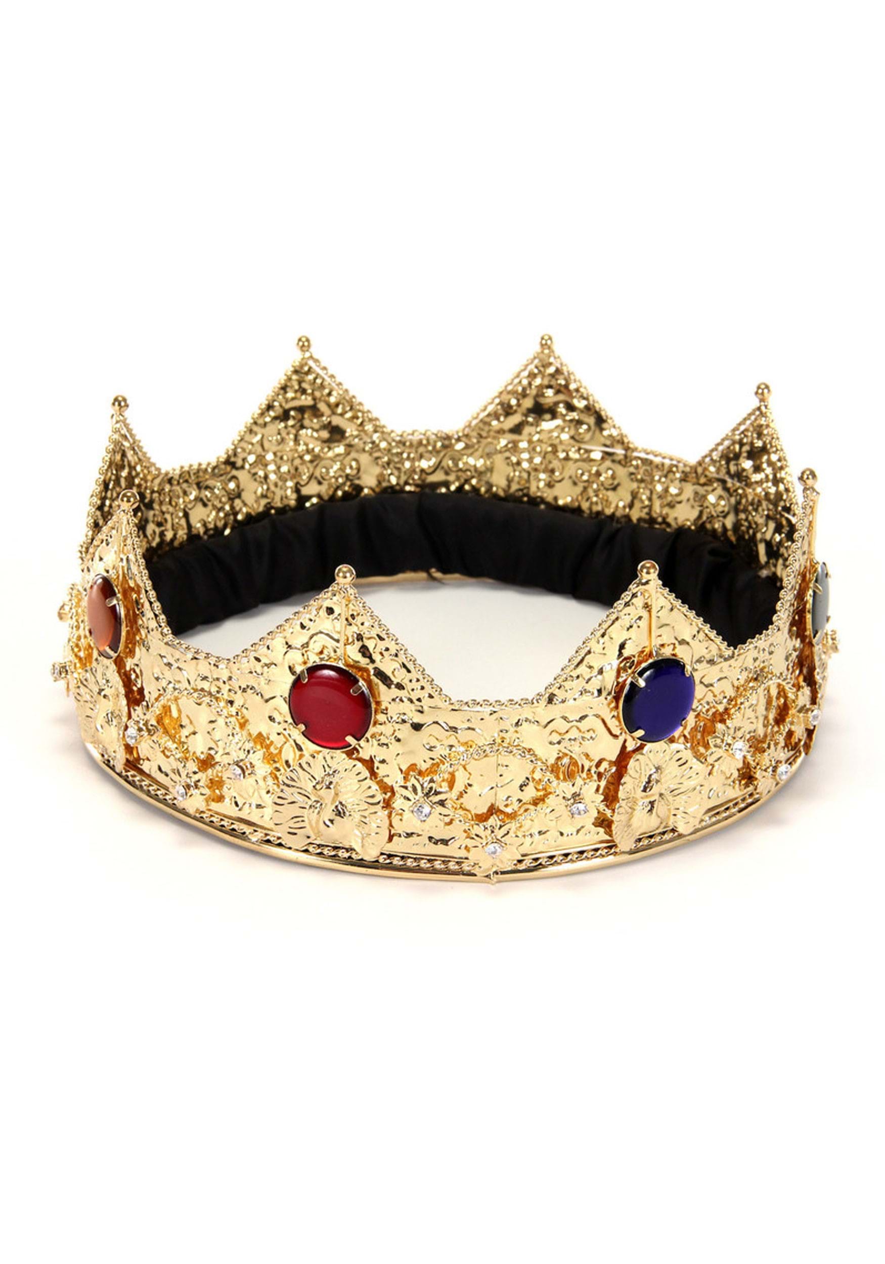 Men's Gold King Fancy Dress Costume Crown