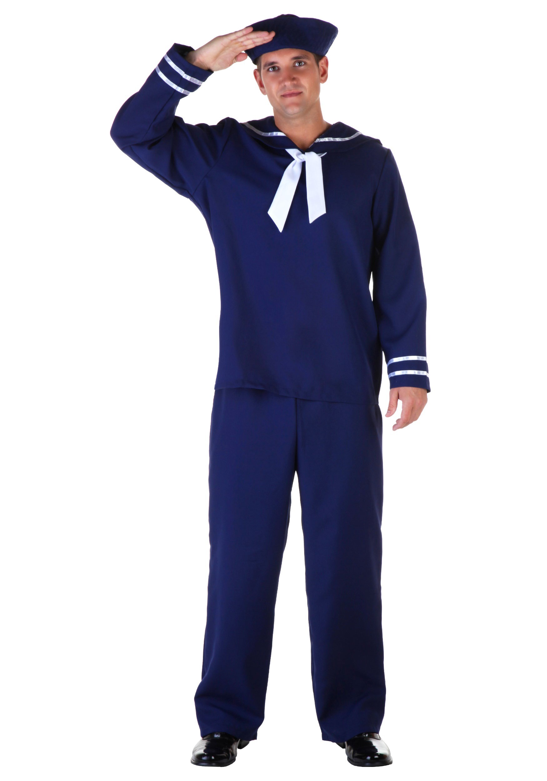 Plus Size Men's Blue Sailor Fancy Dress Costume