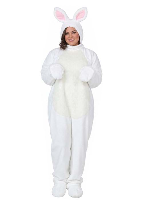 Plus Size White Bunny Costume Adult UPD 1
