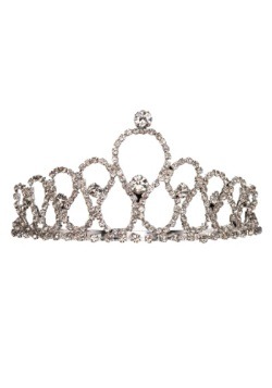 Metal Tiara with Silver Rhinestones