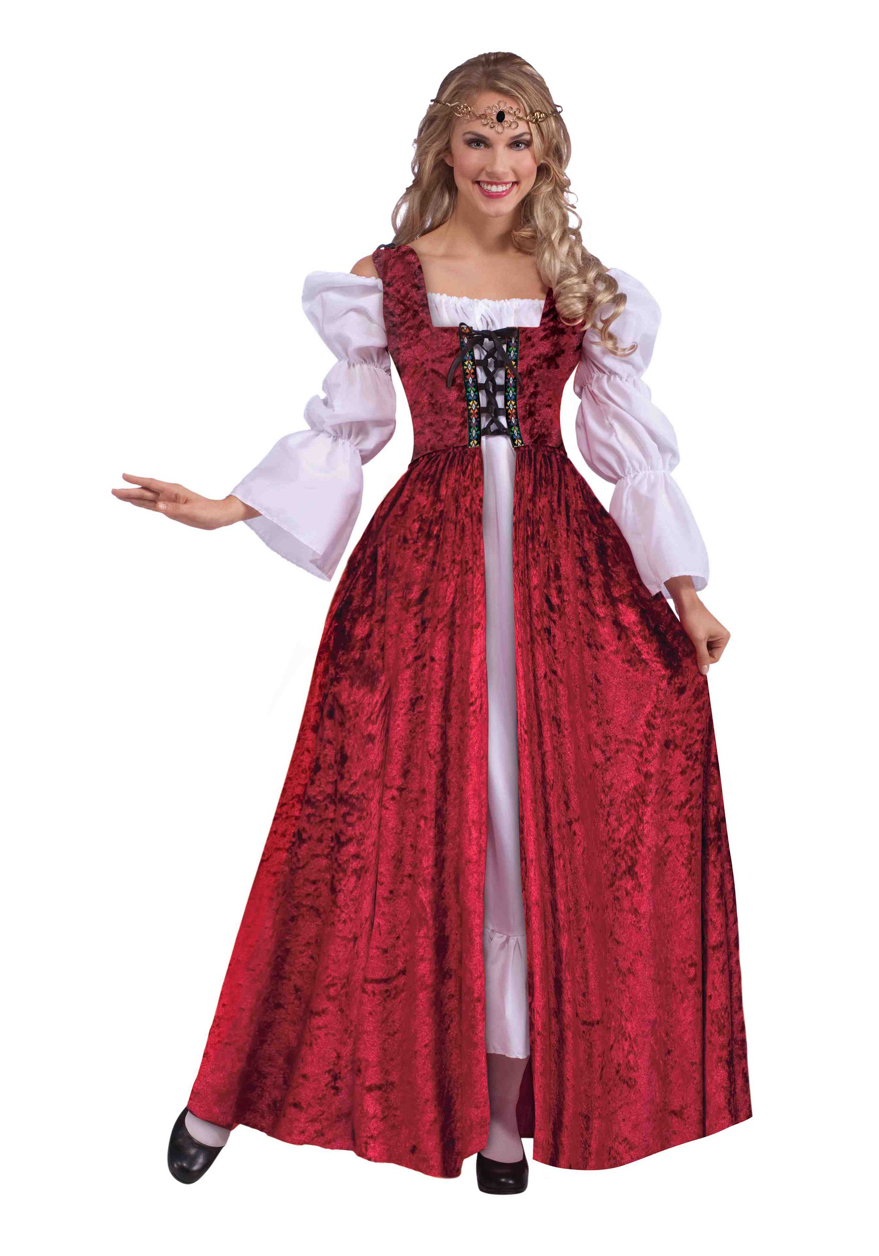 Women's Plus Size Medieval Laced Gown Costume