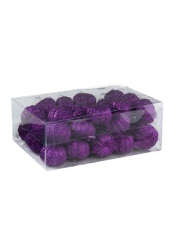 36 Piece Purple Glitter Mini Pumpkins