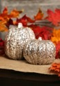 4.5 Inch Short Champagne Glitter Pumpkin