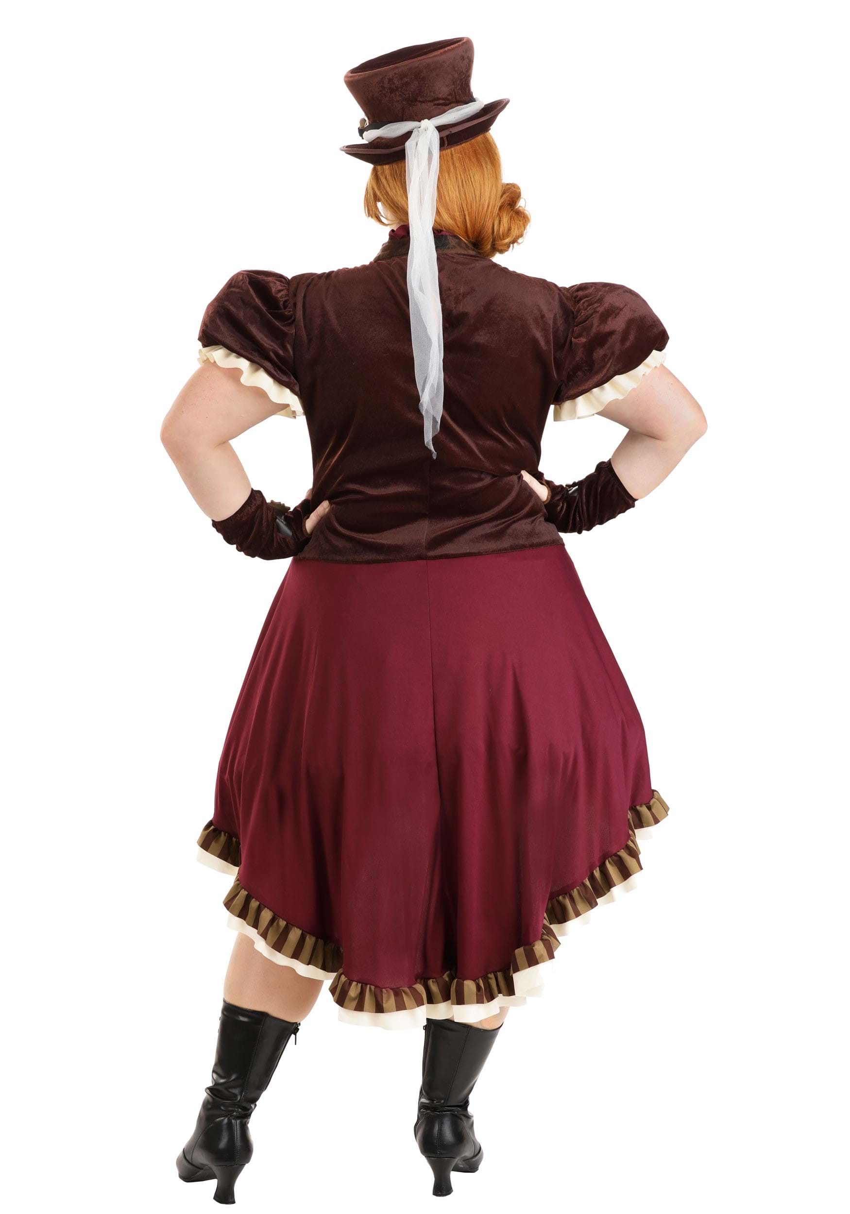 Plus Size Steampunk Lady Fancy Dress Costume 1X 2X 3X