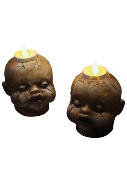 Cracked Dollhead Tealight Set