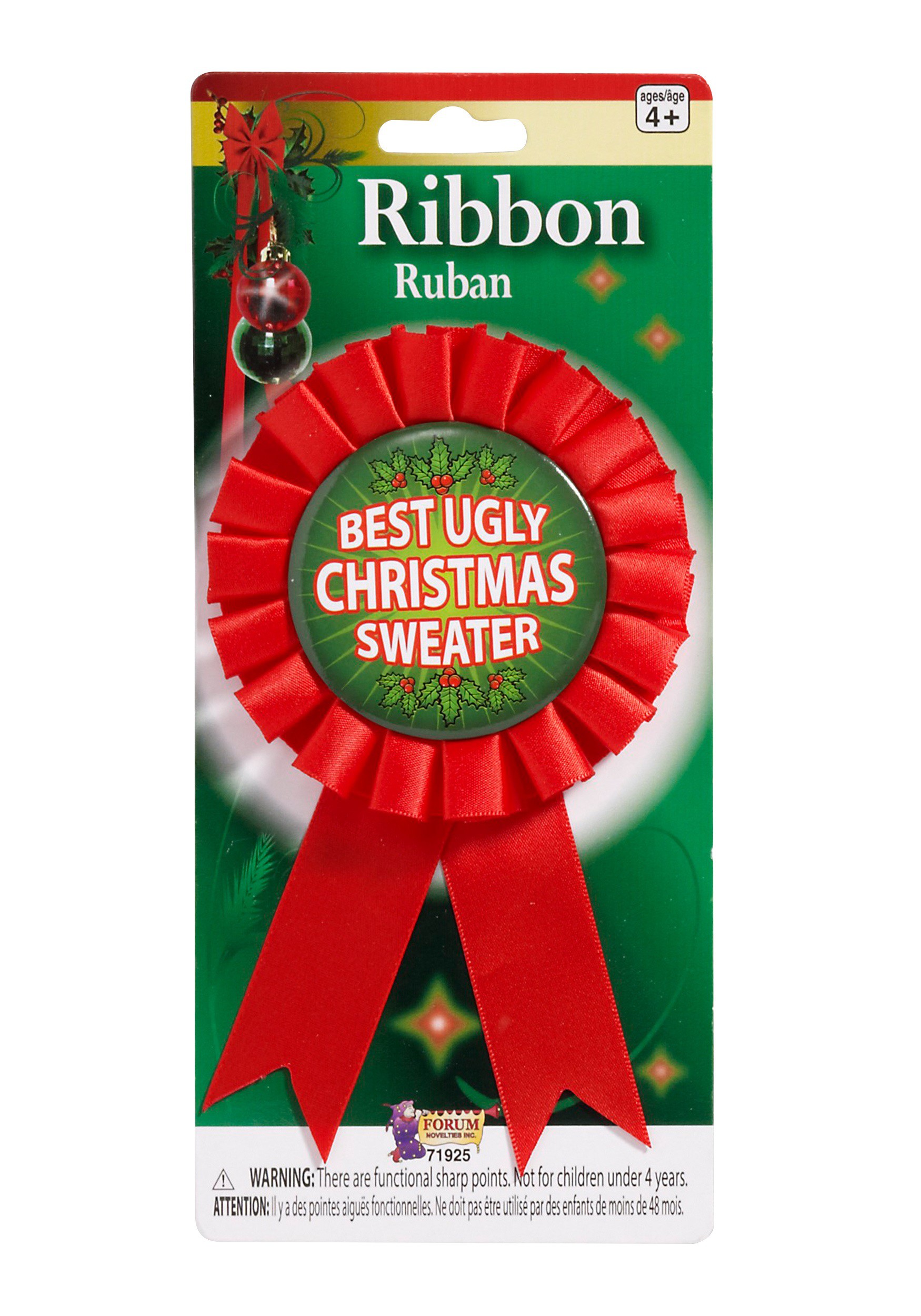 Christmas Ugliest Sweater Award Ribbon