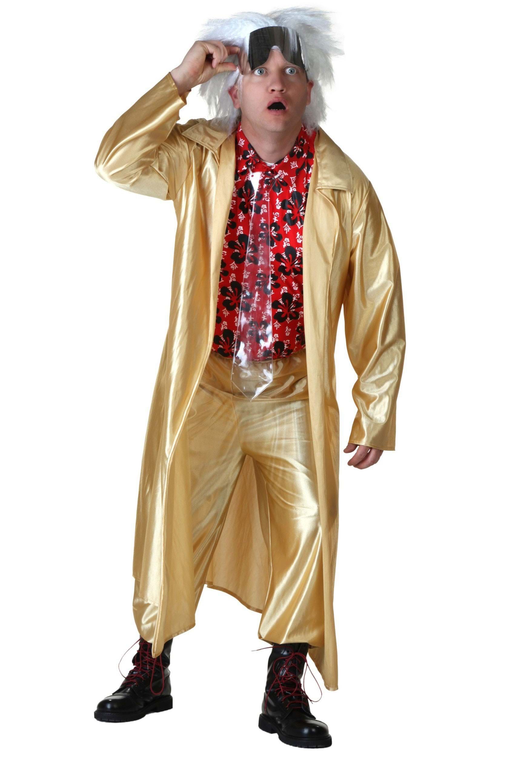 Plus Size Back To The Future II Doc Brown Fancy Dress Costume 2X