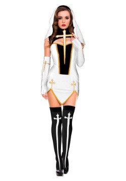 Women's White Bad Habit Nun Costume