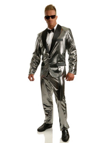 Men's Silver Disco Ball Tuxedo Costume