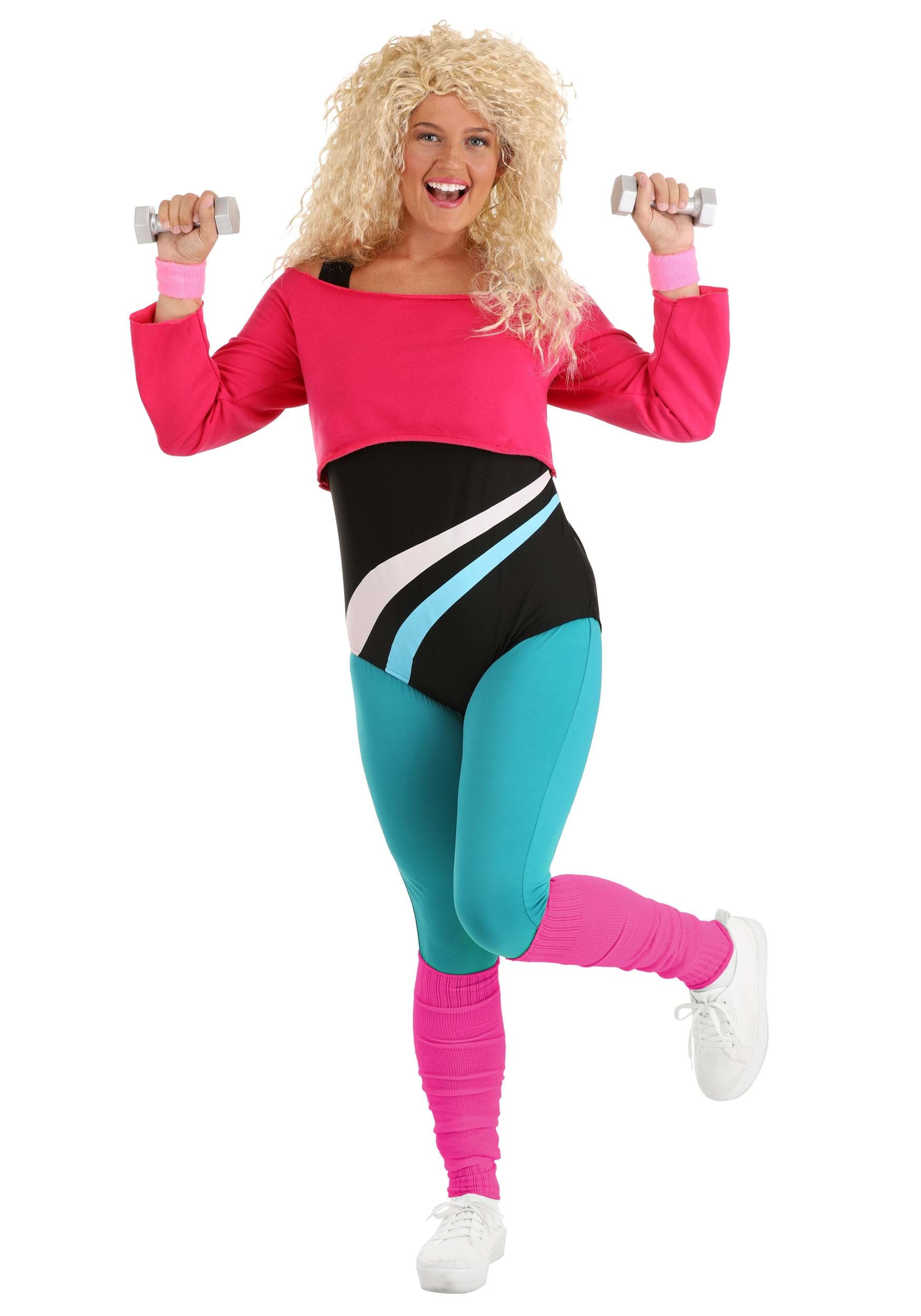 Women's 80's Workout Girl Fancy Dress Costume