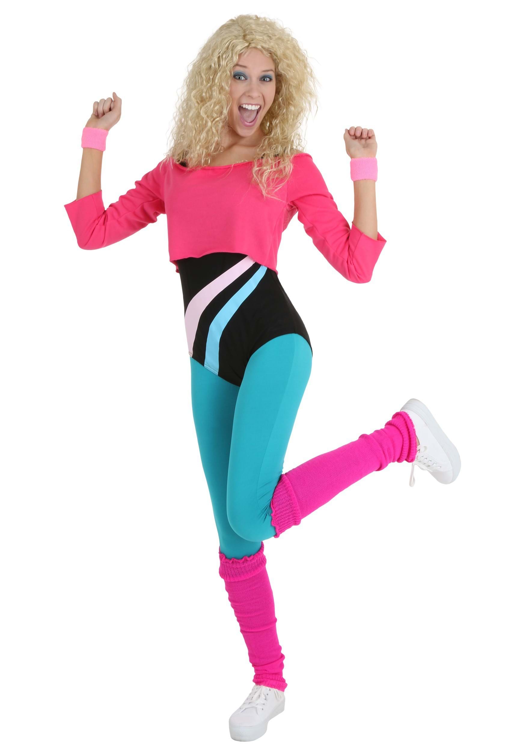 Women's 80's Workout Girl Fancy Dress Costume