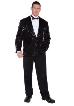 Plus Size Black Sequin Jacket