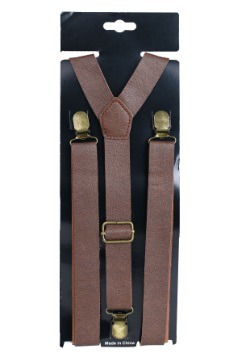 Faux Leather Suspenders